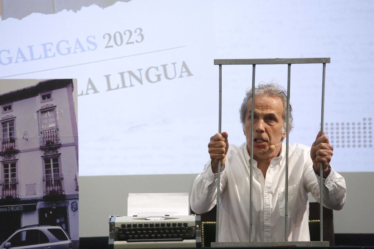 Representación de 'Un optimista radical' co actor Serafín Marcos