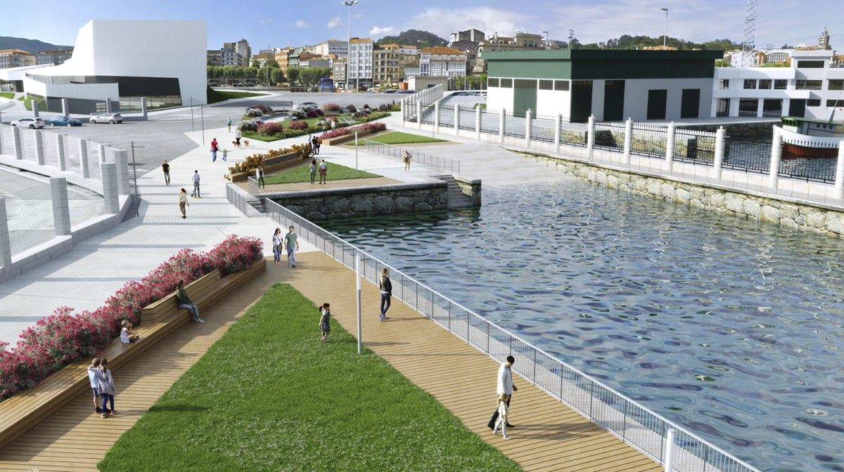 Proxecto da piscina de auga salgada que o PP de María Ramallo quere construir na entrada ao Paseo Alcalde Blanco