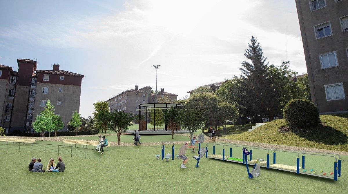 Proxecto para o novo parque entre as rúas Irlanda e Luxemburgo