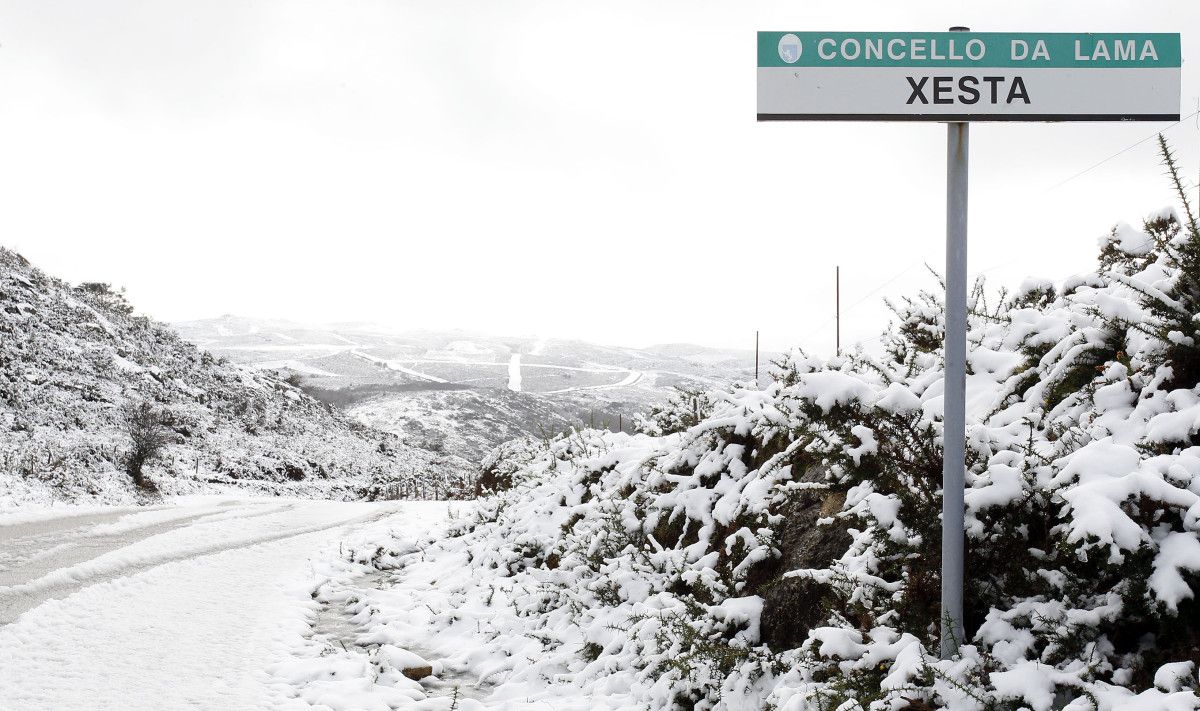 Primeiro día de neve na Lama no ano 2015
