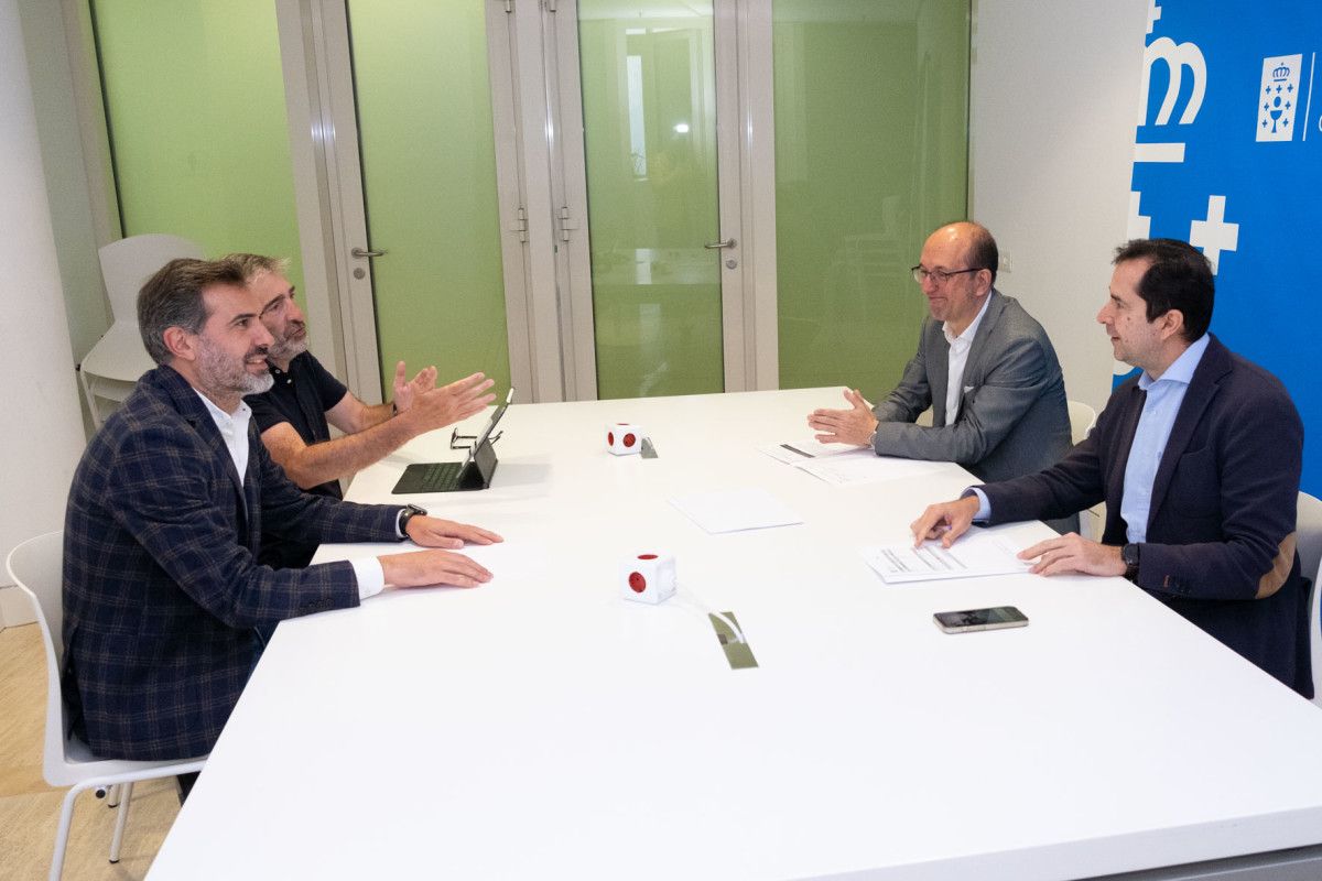 Víctor López, Camilo Franco, Anxo Lorenzo e Jacobo Sutil durante a reunión sobre Culturgal 2023