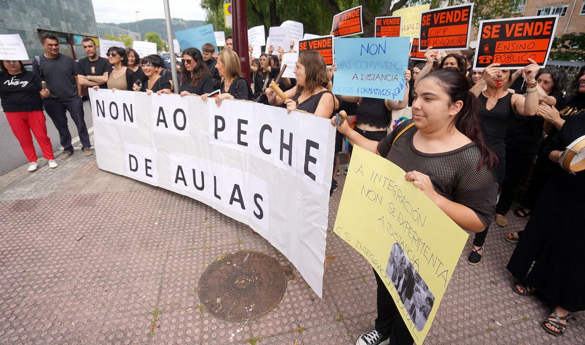 Concentración no CIFP A Xunqueira
