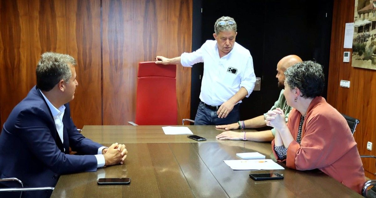 Rafa Domínguez, Miguel Anxo Fernández Lores, Iván Puentes y Eva Vilaverde en la junta de portavoces del Concello de Pontevedra