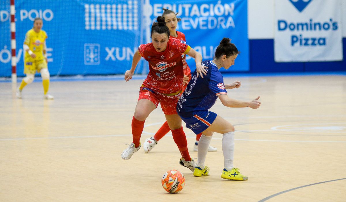 Agostina Chiesa, no partido de liga entre Poio Pescamar e Ourense Envialia na Seca