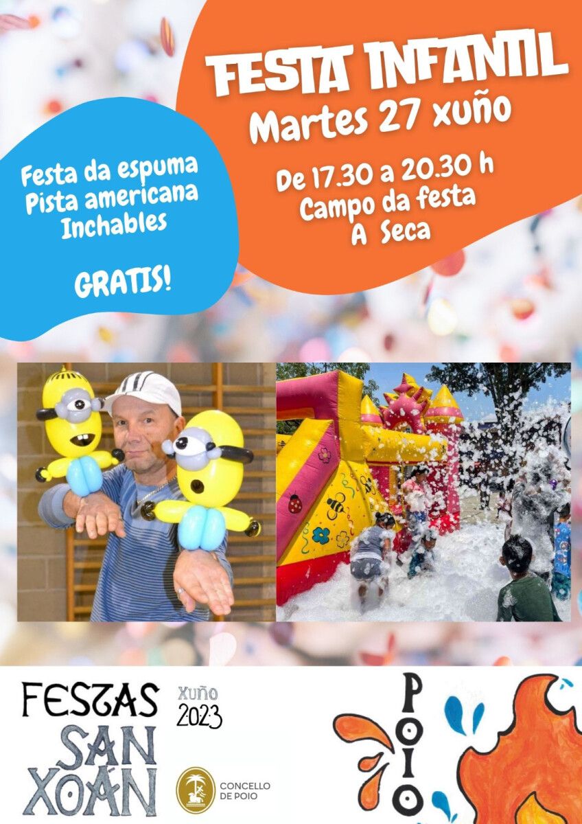 Cartel de la fiesta infantil que pondrá fin al San Xoán de Poio