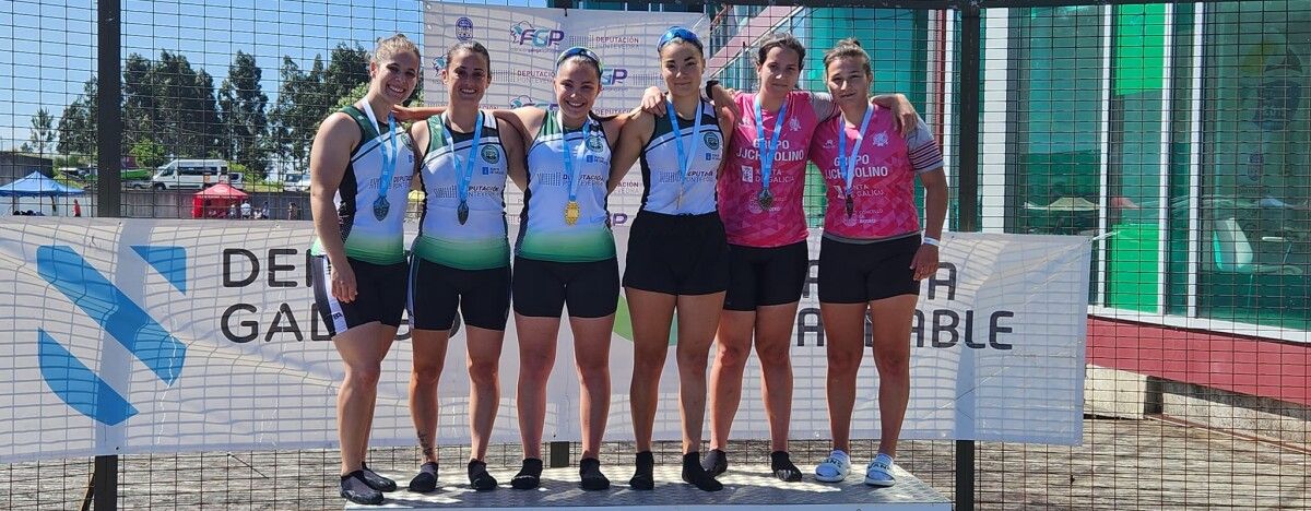 Dobrete de ouro e prata para o EP Ciudad de Pontevedra no C2 do campionato galego de piragüismo