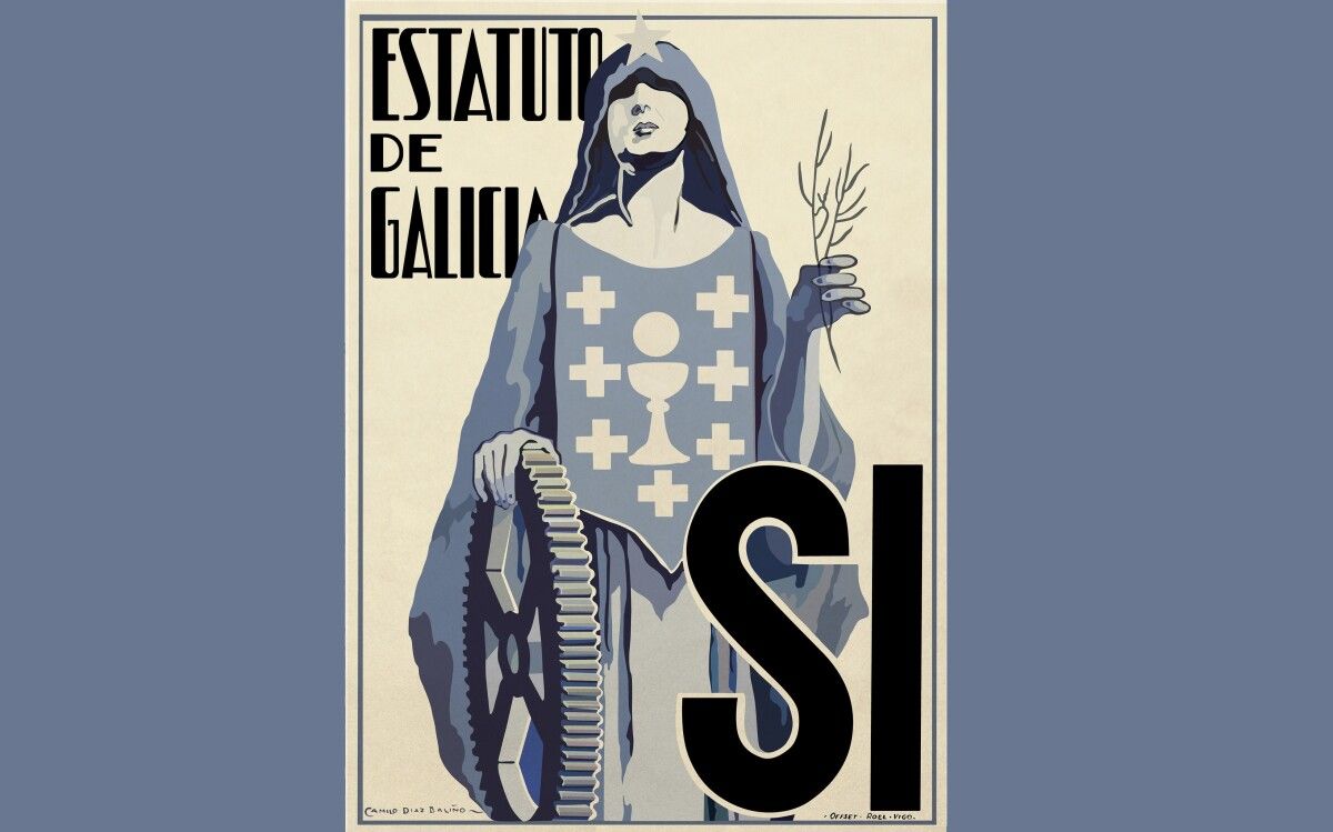 Cartel realizado por Camilo Díaz Baliño para a campaña do referendo do Estatuto de Galicia de 1936