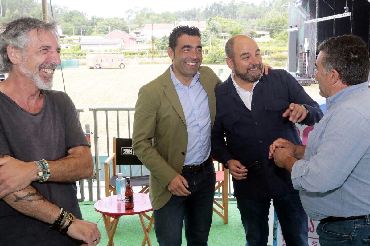 Pepe Solla, Luis López e Kin Martínez na presentación de PortAmérica 2023