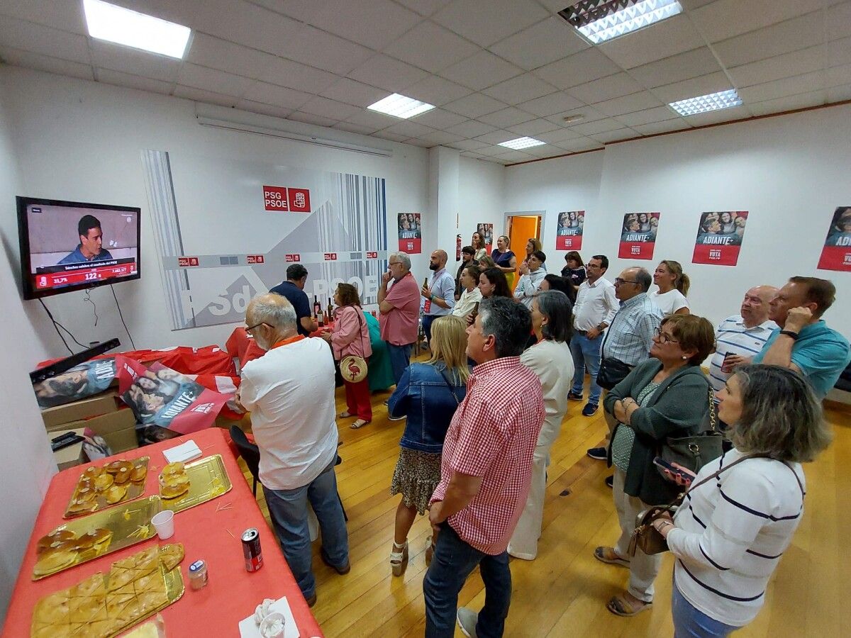 Noche electoral del 23J en el PSOE de Pontevedra 