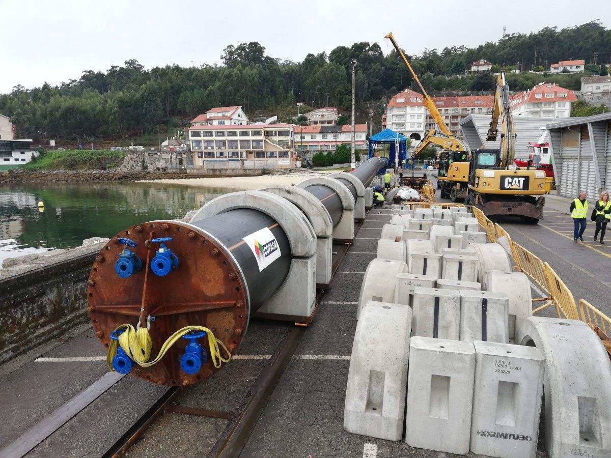 Obras de construcción del nuevo emisario submarino