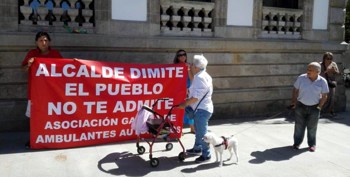 Protesta de los vendedores ambulantes de Pontevedra