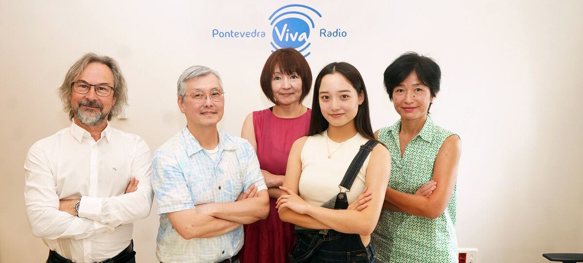 Mauro Lomba, René Saito, Chiharu Shibahara, Juri Sena y Chika Sakamoto en PontevedraViva Radio