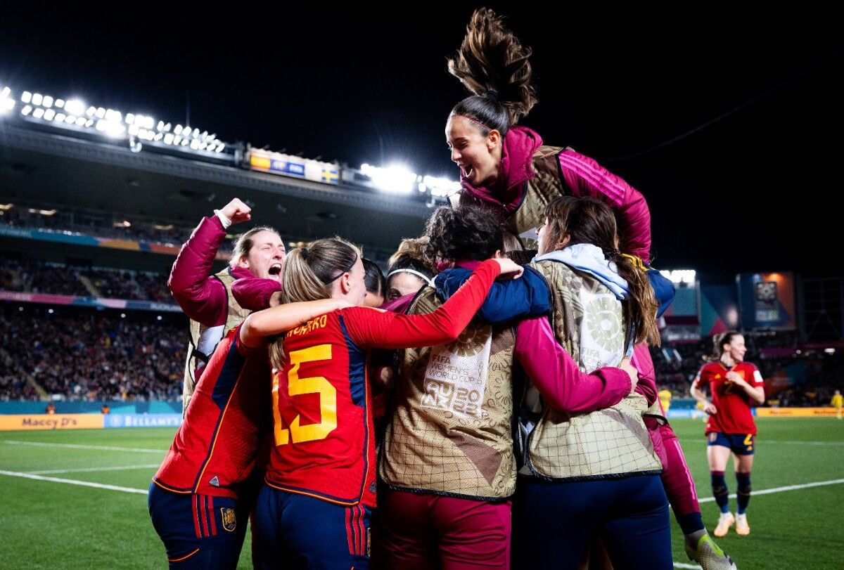 España celebra el gol que supuso la clasificación para la final del Mundial