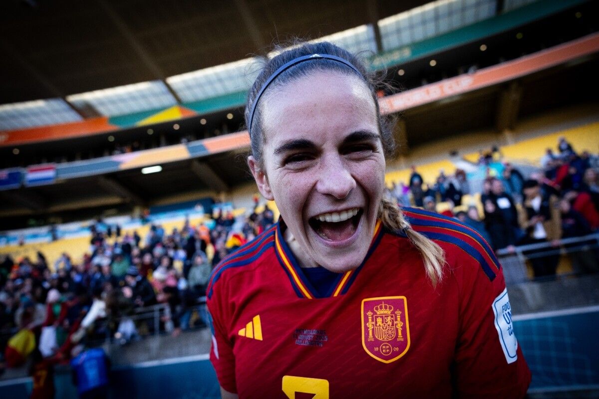 Tere Abelleira celebra o pase de España a semifinais do Mundial