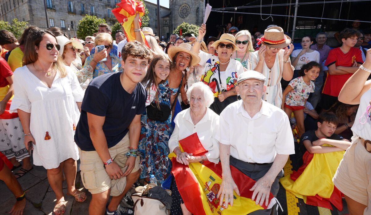 Familia de Tere Abelleira na Ferrería durante a final do Mundial