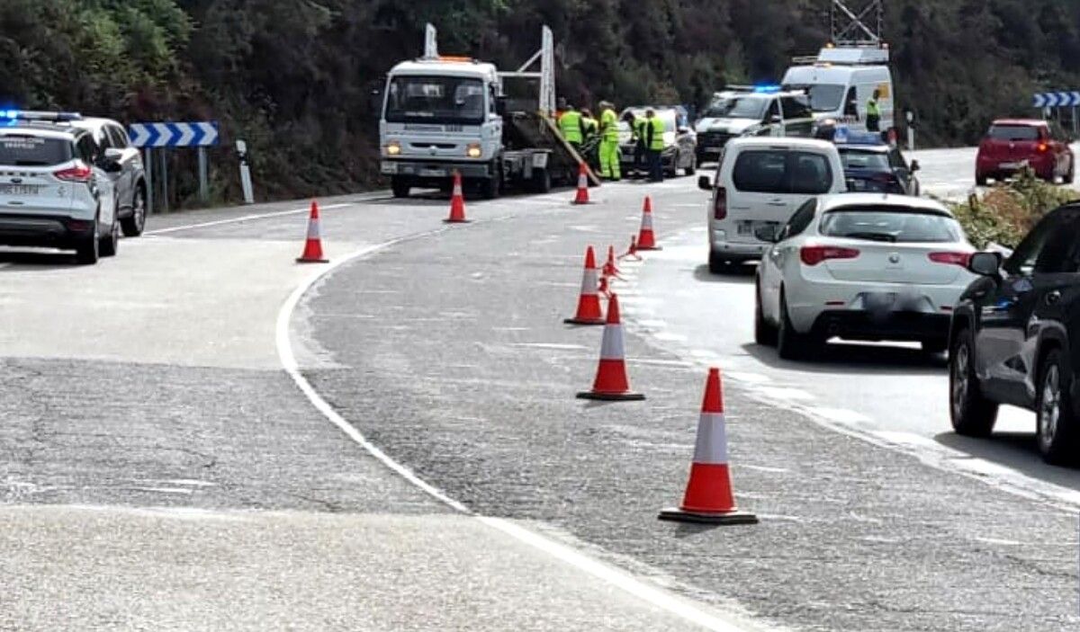 Accidente en la N-541 en Cerdedo Cotobade