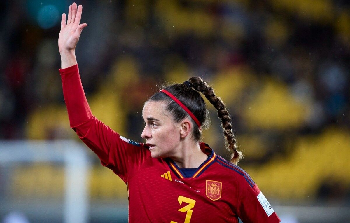 Tere Abelleira, no primeiro partido de España no mundial