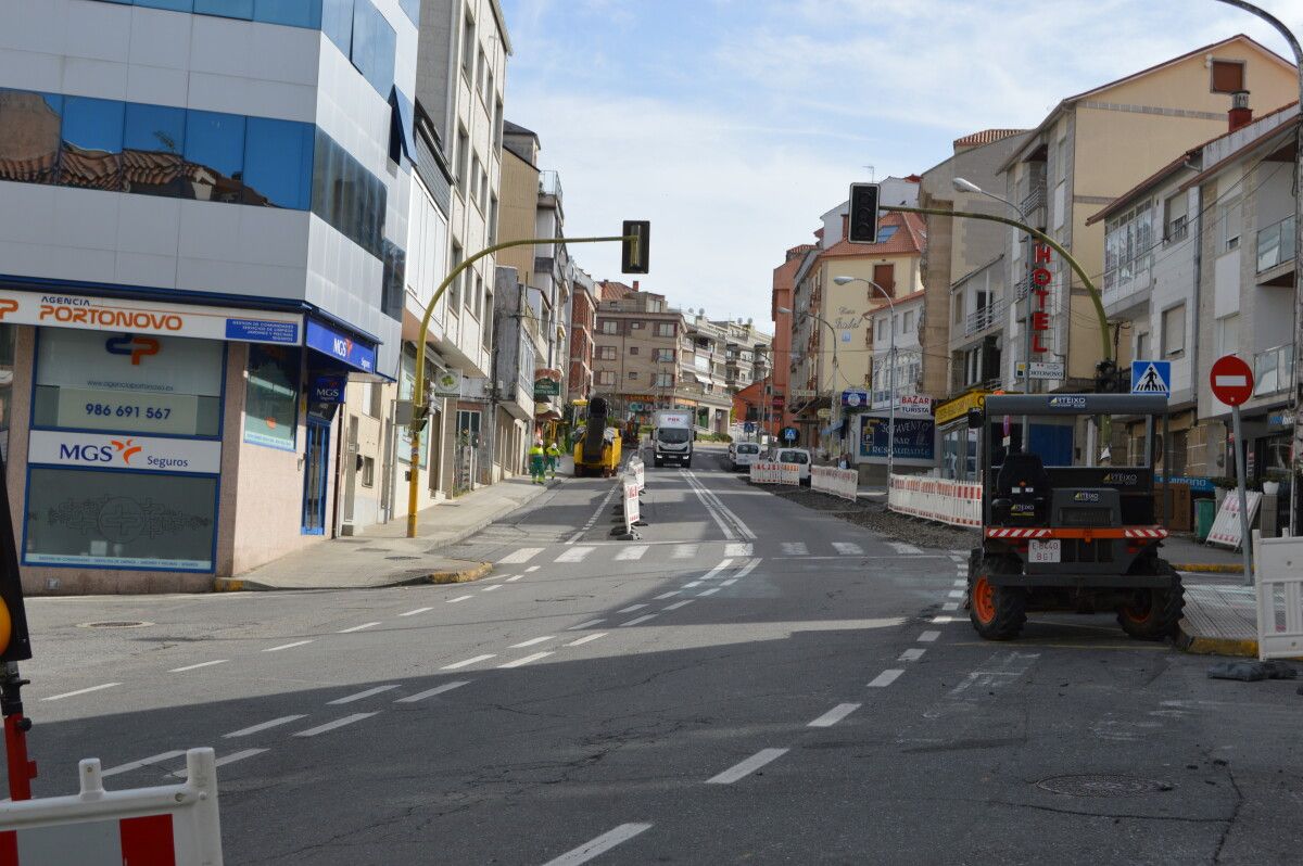 Obras do boulevard de Portonovo
