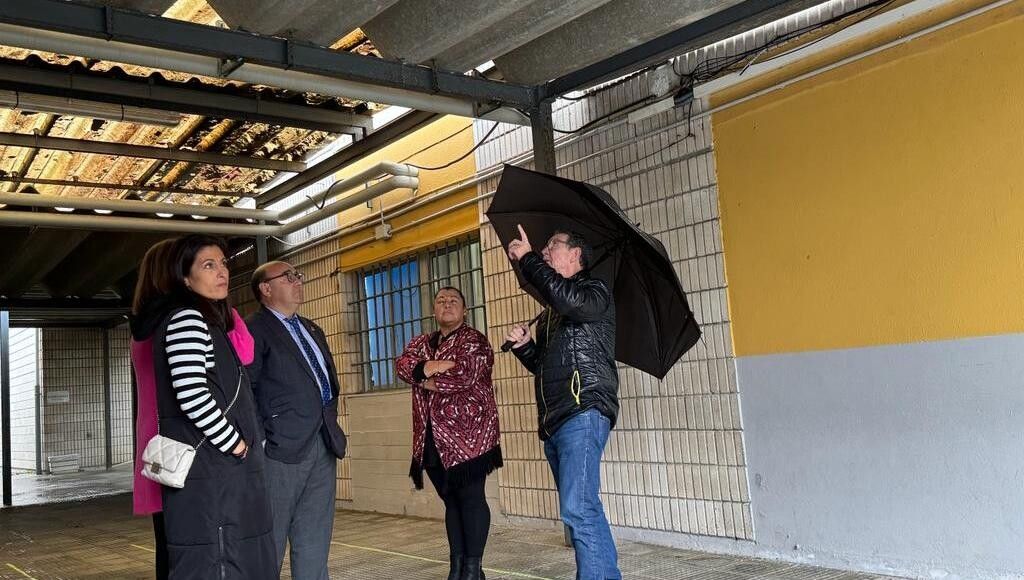 Tellado de entrada ao CEIP Isidora Riestra