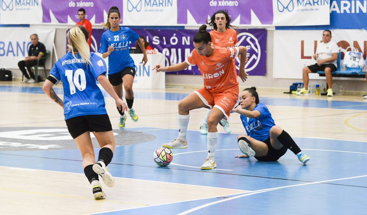 Partido de liga entre Marín Futsal y Melilla Torreblanca en A Raña