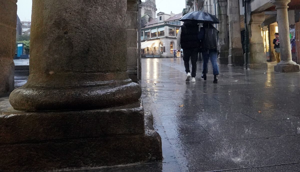 Día lluvioso en Pontevedra