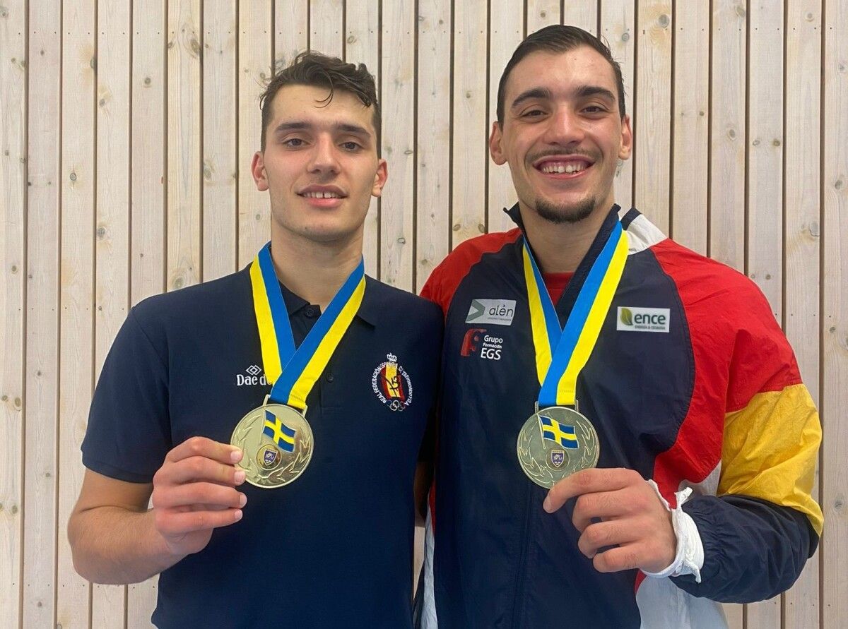 Sergio Troitiño e Iván García coas medallas de ouro conseguidas no Open de Suecia (arquivo)