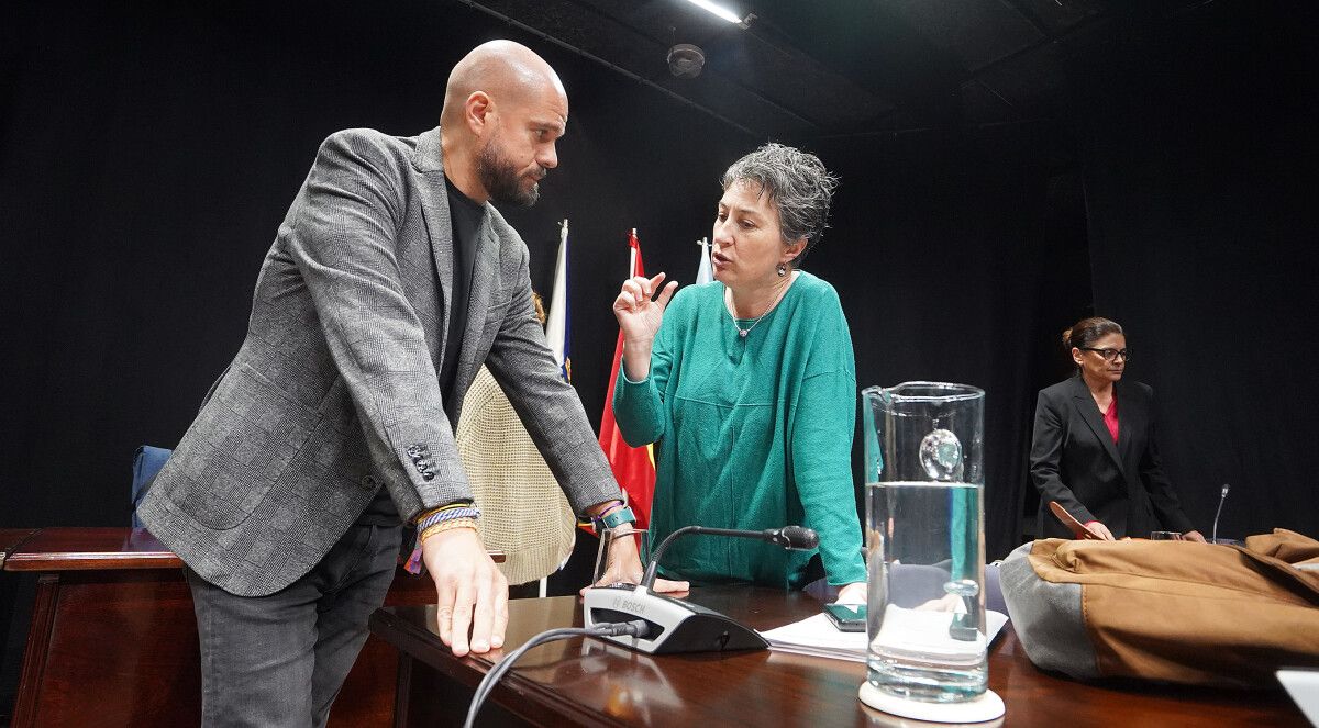 Iván Puentes (PSOE) e Eva Vilaverde (BNG) falan nun pleno de Pontevedra