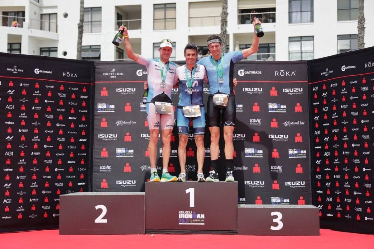 Javi Gómez Noya, no podio do IM 70.3 de Mossel Bay