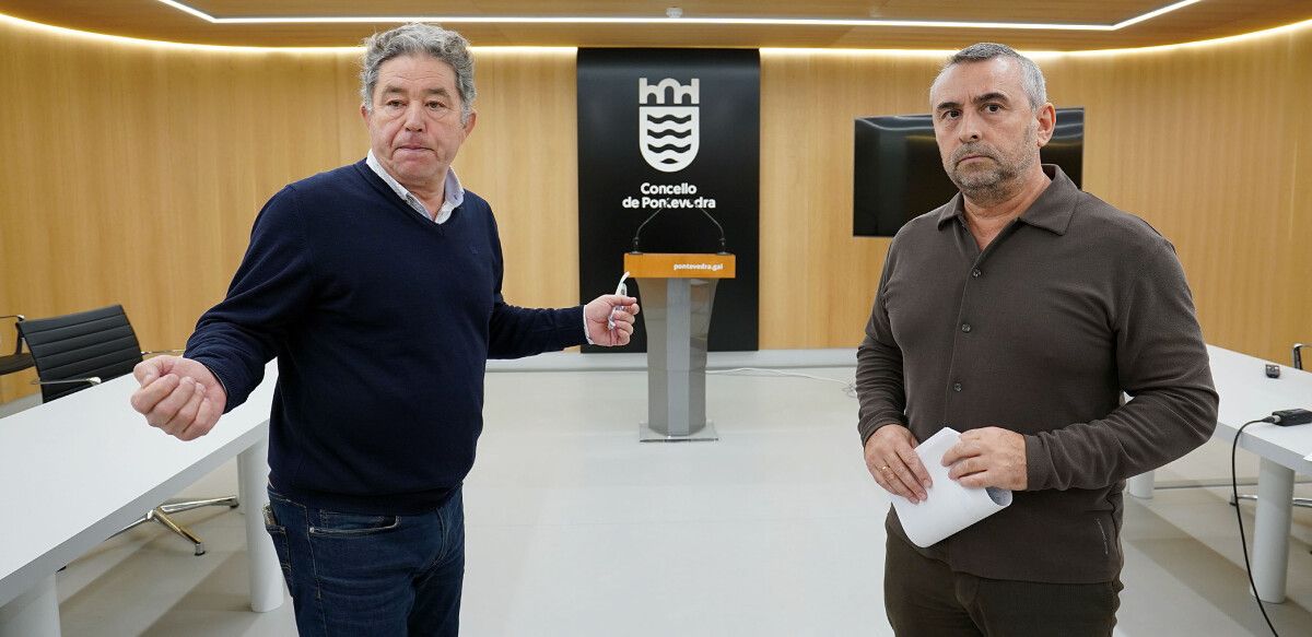 Miguel Anxo Fernández Lores, alcalde de Pontevedra, y Pedro Iglesias, vicepresidente del Clúster Gallego da Industria do Deporte e o Benestar
