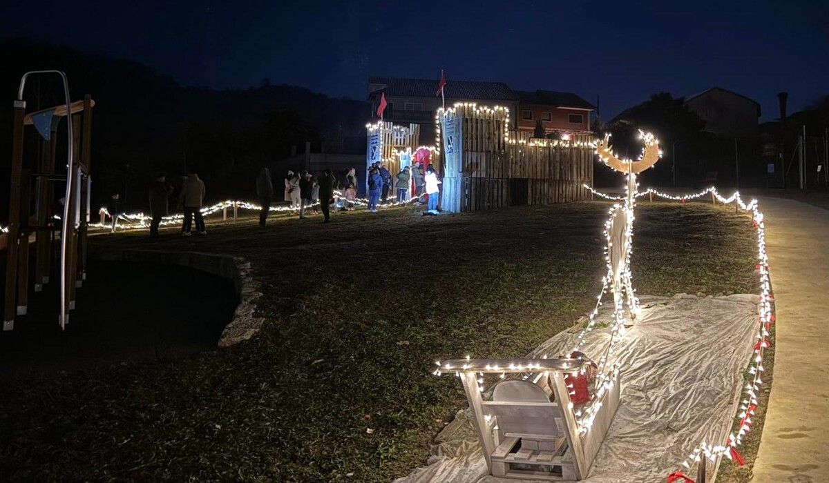 Iluminación do parque de Nadal en Figueirido