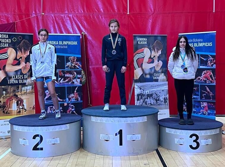 Nadia Zholtikova, en el podio de la Copa Maider Unda