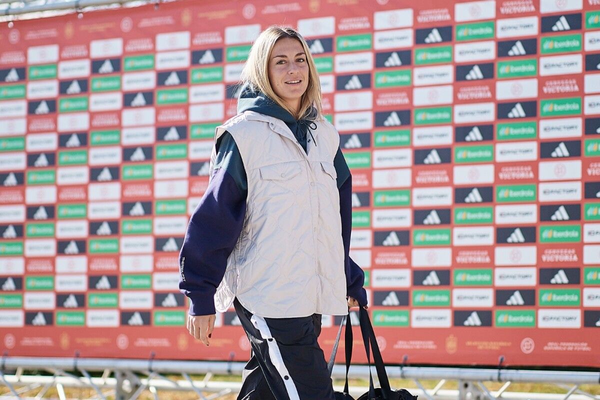 Alexia Putellas, á súa chegada á concentración da Selección Española