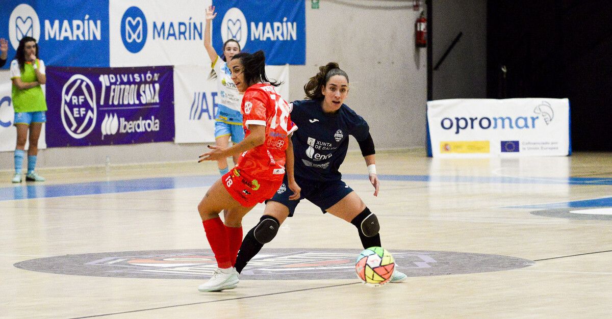 Patri Arruti, no partido de liga entre Marín Futsal e FSF Castro na Raña