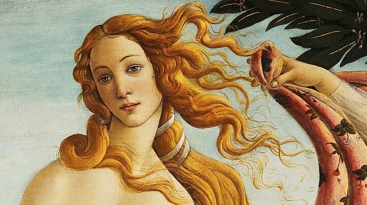 Detalle do cadro "O nacemento de Venus" de Sandro Botticelli