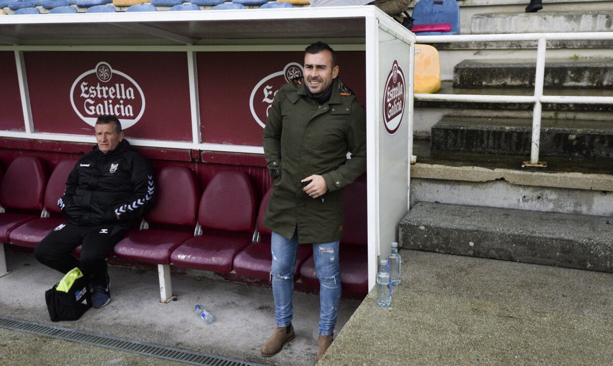 Yago Iglesias, en el partido de liga entre Pontevedra y Compostela en Pasarón