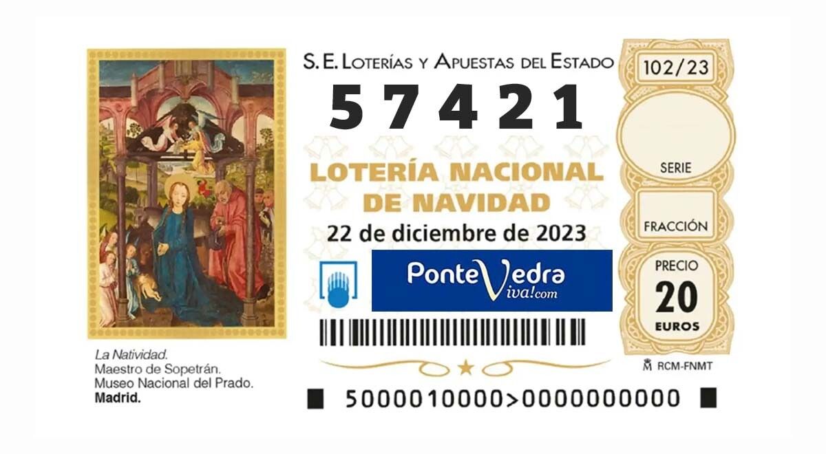 57421, quinto premio no sorteo extraordinario de Nadal