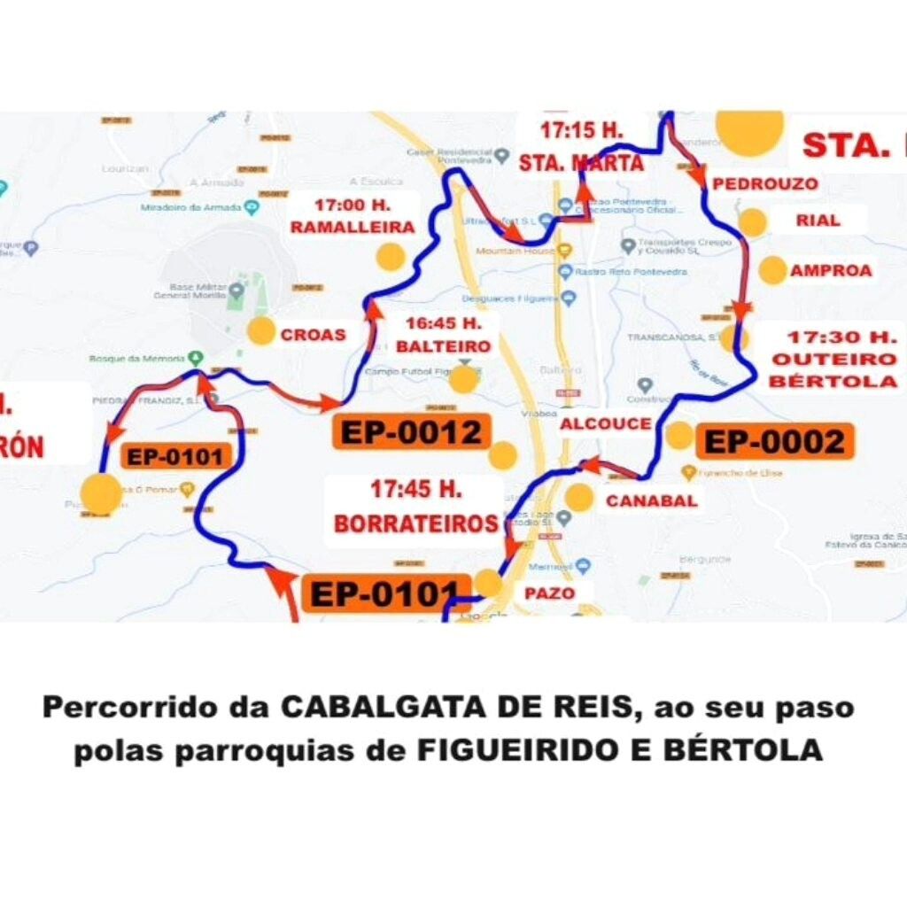 Parte do itinerario dos Reis Magos na visita deste 2024 a Vilaboa