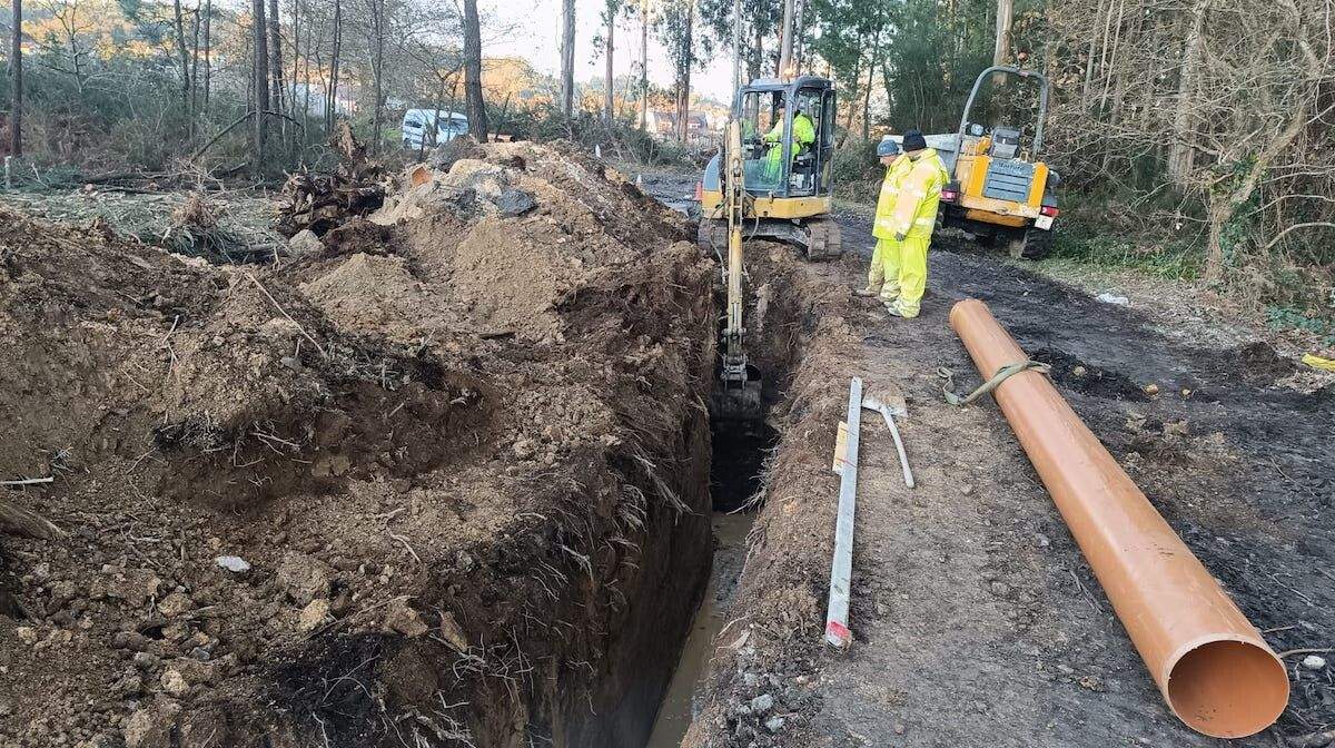 Obras de saneamento en Xuncablanca