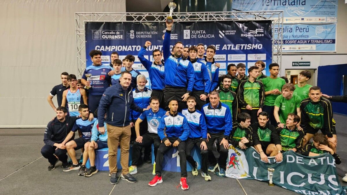 O equipo masculino da Gimnástica, campión da Copa Xunta de Galicia en Pista Cuberta