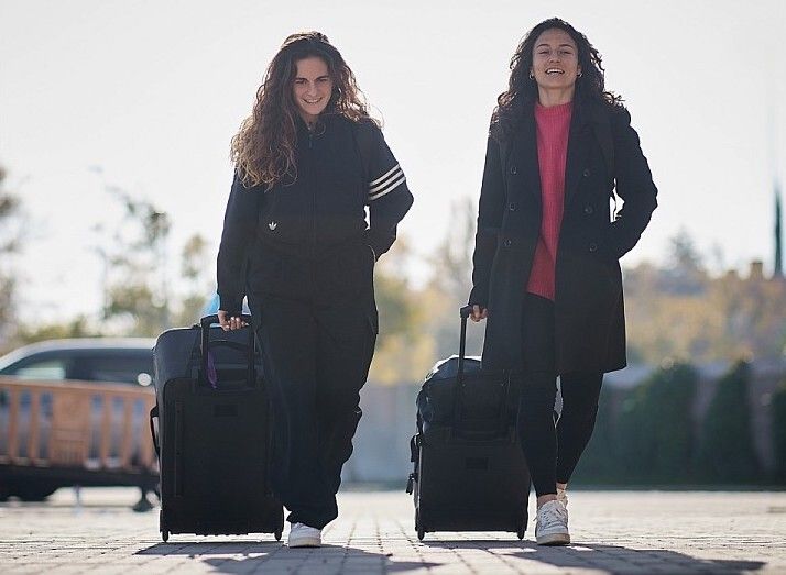Teresa Abelleira, chegando á última concentración de 2023 da Selección Española Absoluta