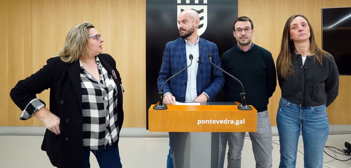 Os concelleiros Yoya Blanco, Iván Puentes, Manuel Fariña e Paloma Crespo