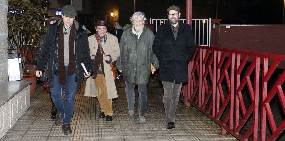 Xosé Manuel Beiras e Martiño Noriega no IES Frei Martín Sarmiento