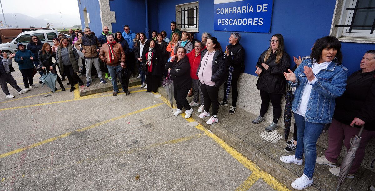Protesta da Agrupación de Mariscadoras a pé de Arcade