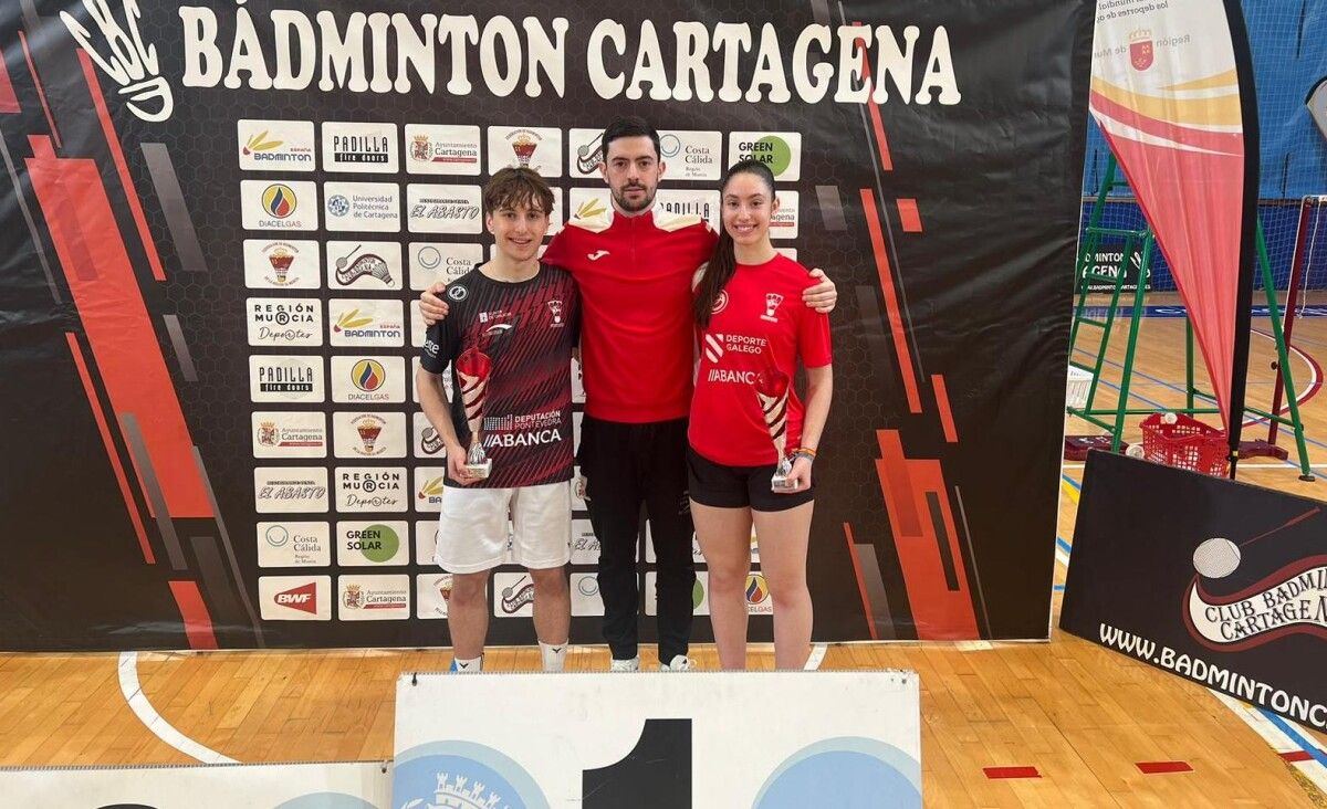Raúl Bergua, Jesús Pereiro e Carmen Carro no Máster Nacional Sub-19 de Cartaxena