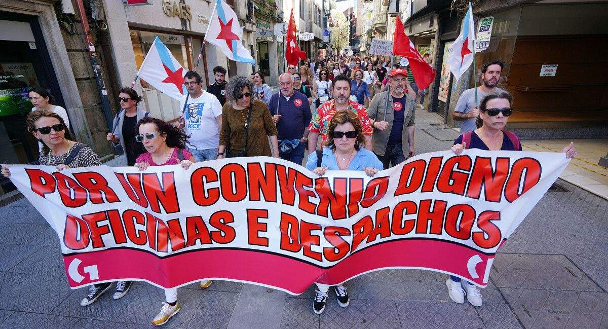 Manifestación de persoal do sector de oficinas e despachos