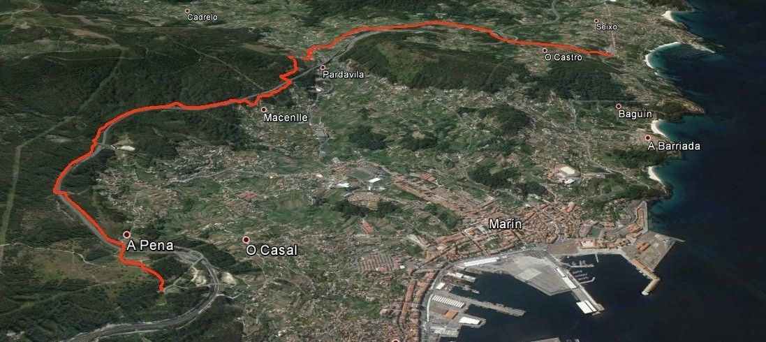 Plano da actuación proxectada por Acuaes