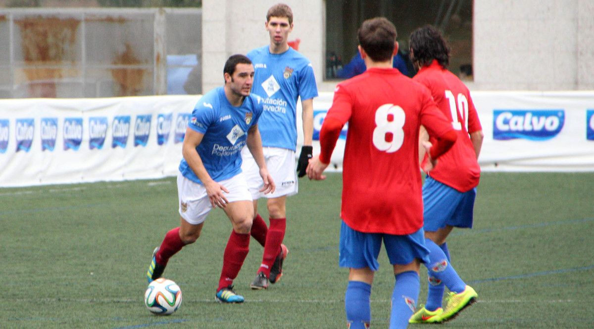 Pedro García no partido entre Bergantiños e Pontevedra