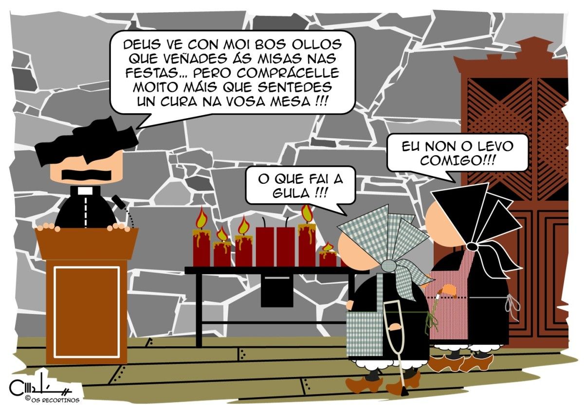 Os Recortiños: Senta un cura na mesa