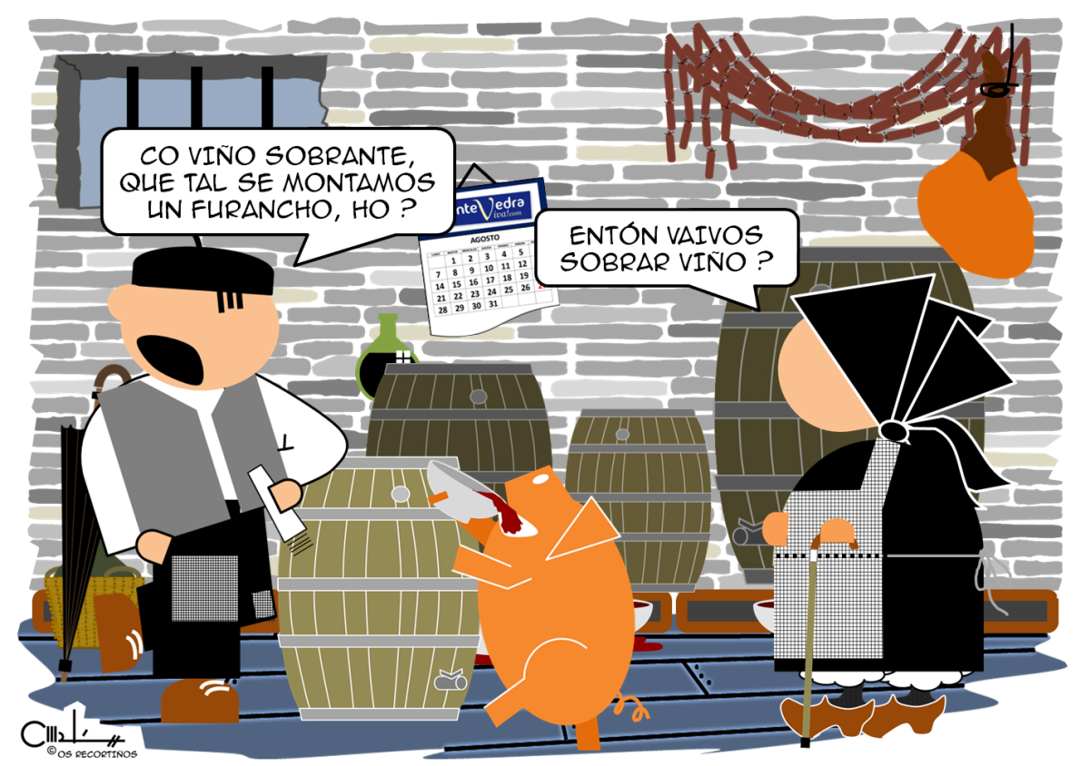 Os Recortiños: Furancho co viño sobrante