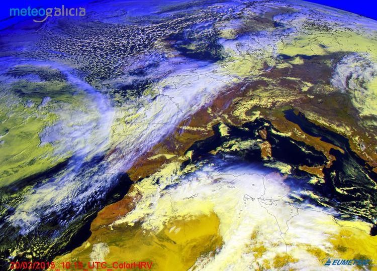 Imagen del satélite de MeteoGalicia del viernes 20 de febrero